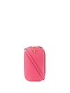 Prada Small Logo Plaque Crossbody - Pink In Pink