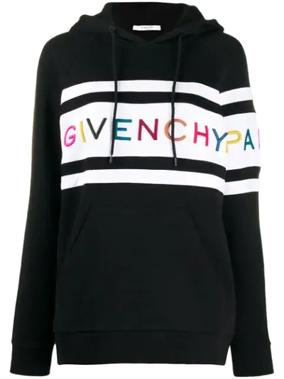 Givenchy Embroidered Logo Hoodie - 黑色 In Black