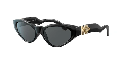 Versace Monochromatic Cat-eye Sunglasses In Grey-black