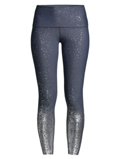 Beyond Yoga Alloy Ombre Metallic High-rise Leggings In Nocturnal Navy