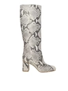 Red Valentino Snakeskin-effect Rock Color Leather Boots In Rock