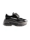 Prada Patent-leather Platform Brogues In Nero