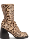 CHLOÉ ADELIE PYTHON-EFFECT LEATHER ANKLE BOOTS