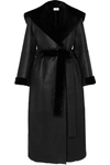 THE ROW RIONA HOODED BELTED SHEARLING COAT
