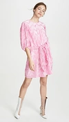 GANNI Pleated Satin Dress