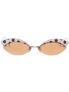 Fendi Defender Cat Eye Sunglasses In F0y74-orange +palladium