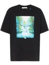 Off-white Waterfall Graphic Oversize T-shirt In Black