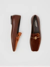 BURBERRY Monogram Motif Velvet and Leather Loafers
