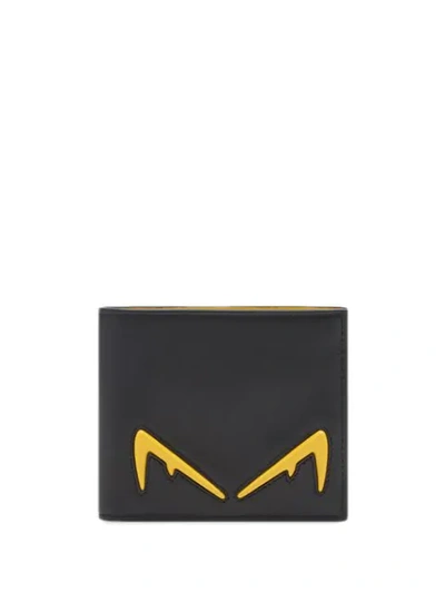 Fendi Diabolik Eyes Classic Leather Wallet In Black