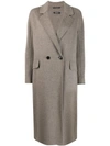 Max Mara Cardi Long-sleeve Long 2-button Wool Coat In Grey