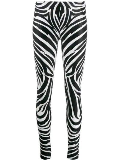 Versace Zebra Black White Print Leggings