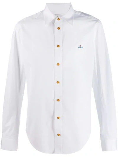 Vivienne Westwood Logo Long-sleeved Shirt In White