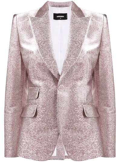 Dsquared2 Glitter Single Breasted Blazer In Pink