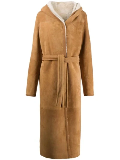 Liska Teddy Hooded Longline Coat - 棕色 In Brown