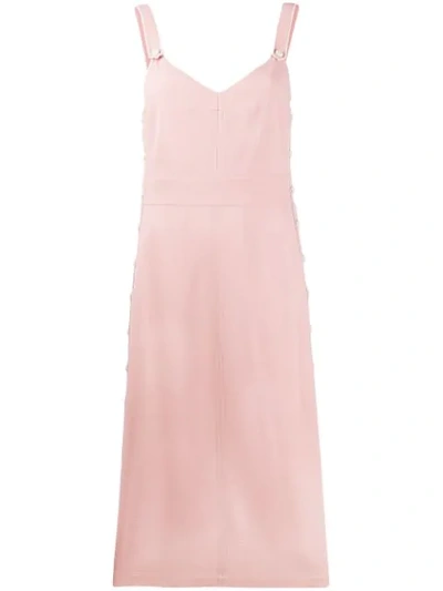 Rag & Bone Tia Buttoned-side Crepe Dress In Pink