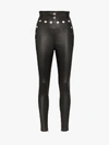 SKIIM SKIIM BLACK NATALIE BUTTON LEATHER TROUSERS,SCP1006FBLACK13762952