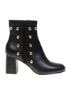 RED VALENTINO TORNCHETTO IN BLACK LEATHER WITH STUDS,10969813