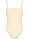 ASCENO TEXTURED STRIPE SWIMSUIT