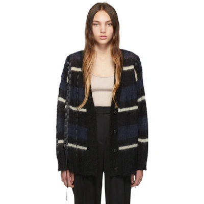 3.1 Phillip Lim / フィリップ リム Oversized Mohair Striped Cardigan In Navy