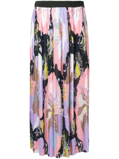 Emilio Pucci Mirabilis Print Plissé Pleated Midi Skirt In Multicolor