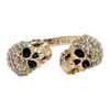 ALEXANDER MCQUEEN ALEXANDER MCQUEEN GOLD TWIN SKULL RING