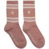 ALEXANDER MCQUEEN ALEXANDER MCQUEEN PINK METALLIC SKULL STRIPE SOCKS