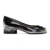 MAISON MARGIELA MAISON MARGIELA BLACK AND SILVER SPRAY TABI BALLERINA FLATS