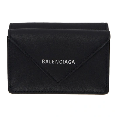 Balenciaga Black Mini Papier Wallet In 1000 Blk