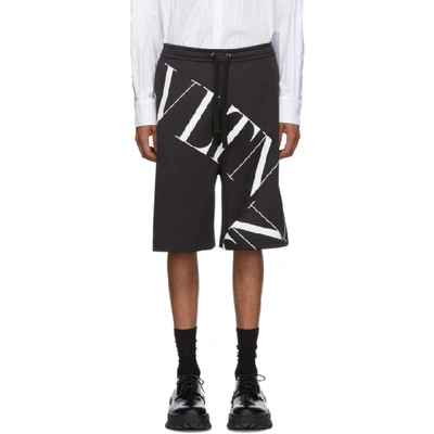 Valentino Men's Logo-typographic Sport Shorts In Black