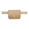 BURBERRY BURBERRY ORANGE AND BEIGE MONOGRAM LOGO BUM BAG