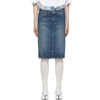 MAISON MARGIELA MAISON MARGIELA BLUE TWO-TONE DENIM SKIRT