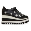 STELLA MCCARTNEY STELLA MCCARTNEY BLACK AND SILVER EMBROIDERED ELYSE SNEAKERS