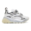 Stella Mccartney Eclypse Hook-and-loop Sneaker In White,silver