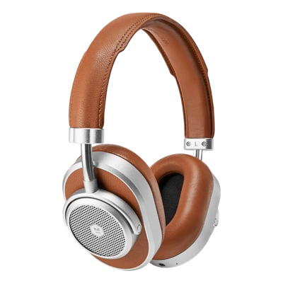 Master & Dynamic Mw65 Active Noise-cancelling Wireless Headphones In Brown Leather/silver Metal