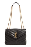 Saint Laurent Small Loulou Chain Leather Shoulder Bag In Noir