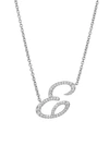 ADRIANA ORSINI STERLING SILVER & CUBIC ZIRCONIA PAVE INITIAL NECKLACE,400011034457
