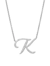 ADRIANA ORSINI WOMEN'S STERLING SILVER & CUBIC ZIRCONIA PAVE INITIAL NECKLACE,0400011034457