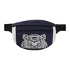 KENZO Navy & White Limited Edition Colorblock Tiger Bum Bag