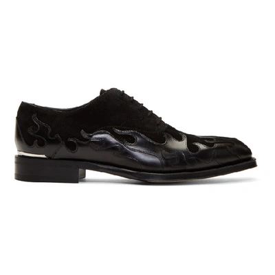 Alexander Mcqueen 黑色皮革牛津鞋 In Black