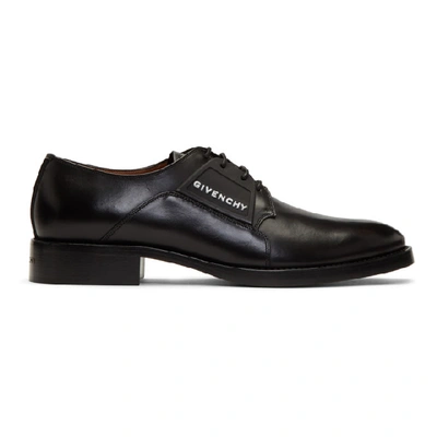 Givenchy Cruz Rubber-logo Leather Derby Shoes In Black