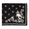 ALEXANDER MCQUEEN ALEXANDER MCQUEEN BLACK ROSE SKULL SCARF