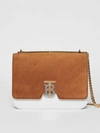 BURBERRY Medium Two-tone Leather and Suede TB Bag