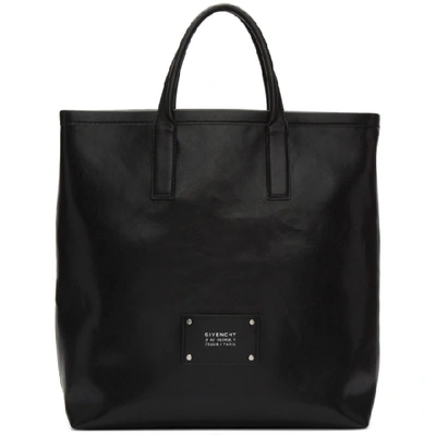 Givenchy 黑色皮革标签托特包 In 001 Black