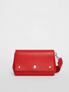 BURBERRY Small Quote Print Grainy Leather Crossbody Bag