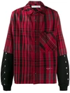 OFF-WHITE OFF-WHITE PLAID JERSEY SLEEVE SHIRT - 红色