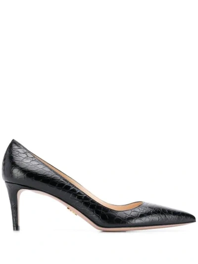 Prada Textured Leather Pumps In F0002