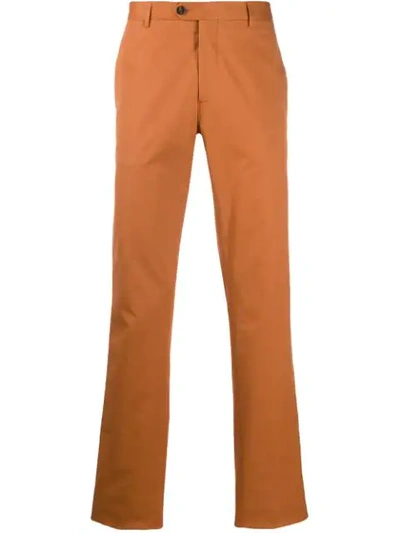 Etro Straight Slim-fit Trousers In Orange