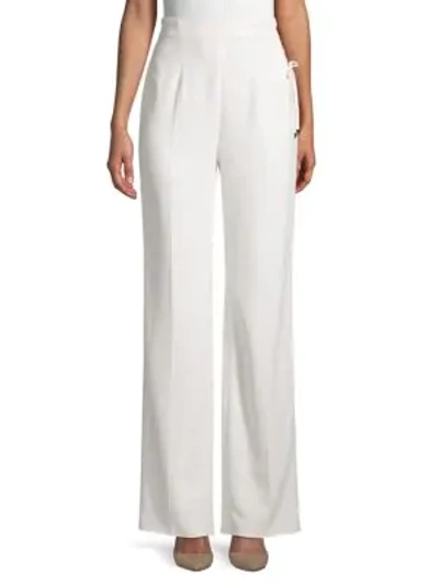 Escada Tumerali Lace-up High-waist Pants In Natural