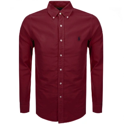 Polo Ralph Lauren Slim-fit Button-down Collar Cotton Oxford Shirt In Burgandy