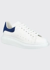 Alexander Mcqueen Men's Oversized Leather Platform Sneakers In White